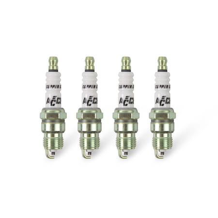 Accel Plugs Without Resistor, Copper Electrode Core and Tip Material, Shorty Plug, Set of 4 0276S-4